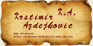 Krstimir Azdejković vizit kartica